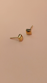 Golden Pillow Stud Earrings