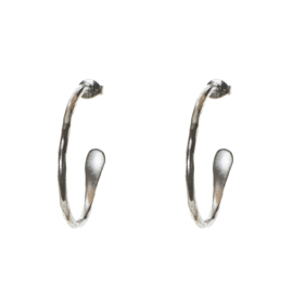 Plated Essentials Medium Hoops Silver