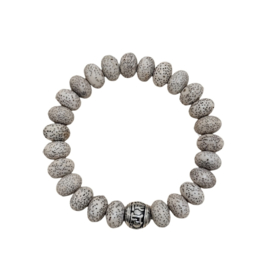 Heren Bracelet Lotuszaad Ohm platte kraal