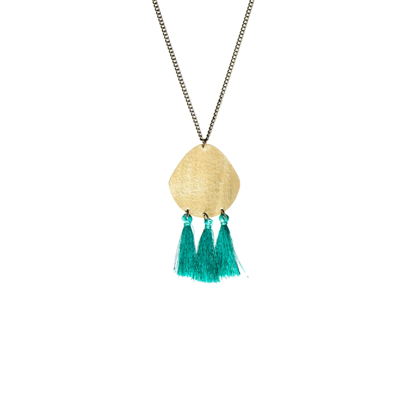 Tassel Trio Necklace Green