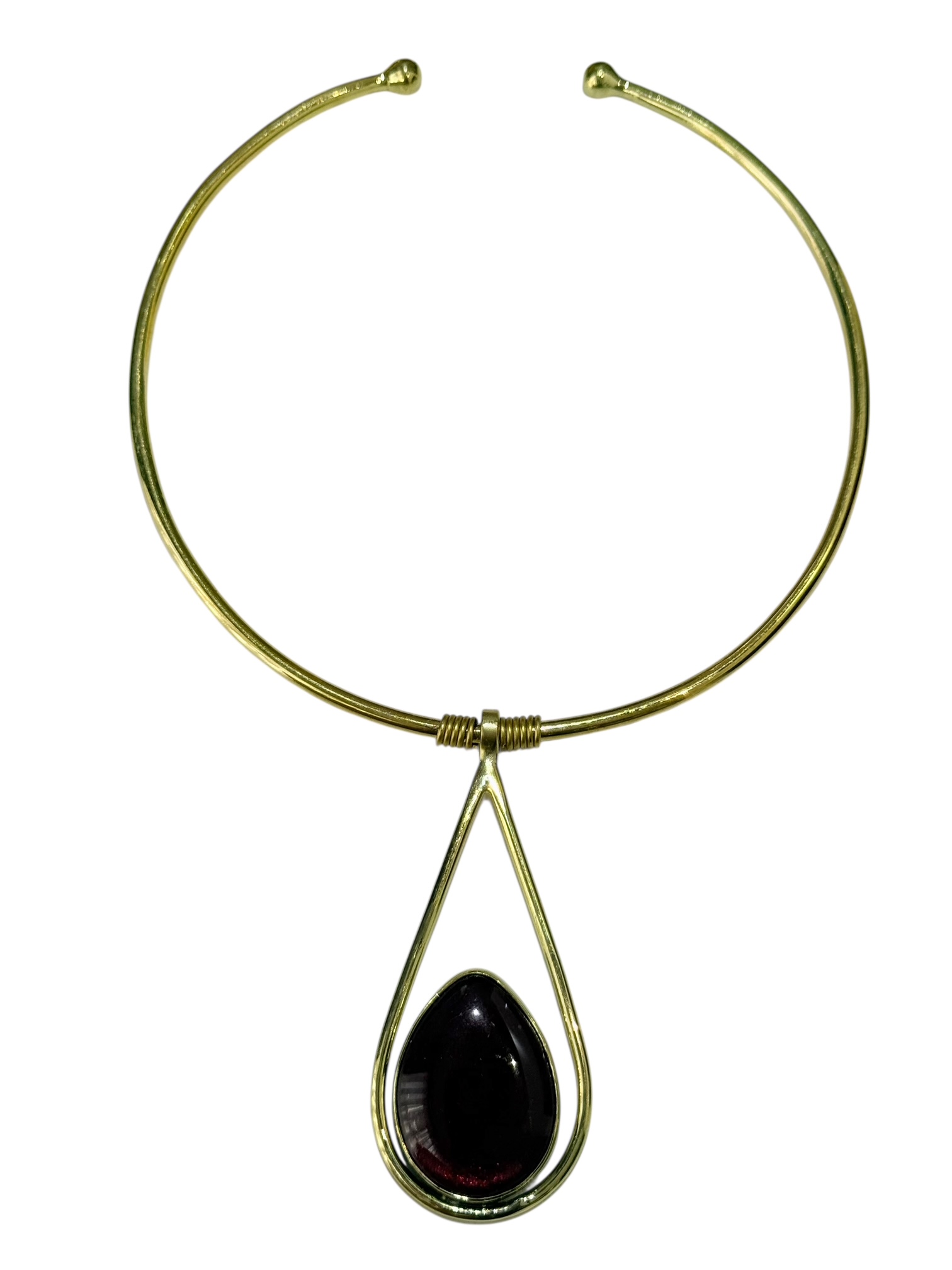 Recycled Glass Choker Druppelvorm Zwart