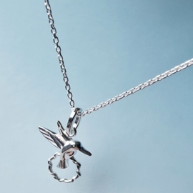 Silver Humming Bird Necklace