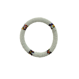 Bangle Bracelet Masai Beads wit