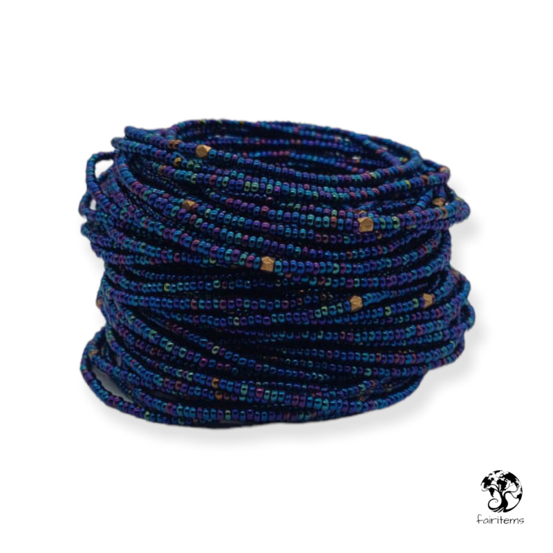 Masai Kralen Armbandje Disco Blue