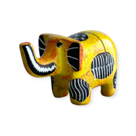 Kaarthouder Olifant Kisii steen Geel