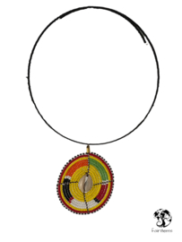 Ketting Masai Choker Shell Geel