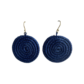 Sisal Disc Oorbellen Blauw