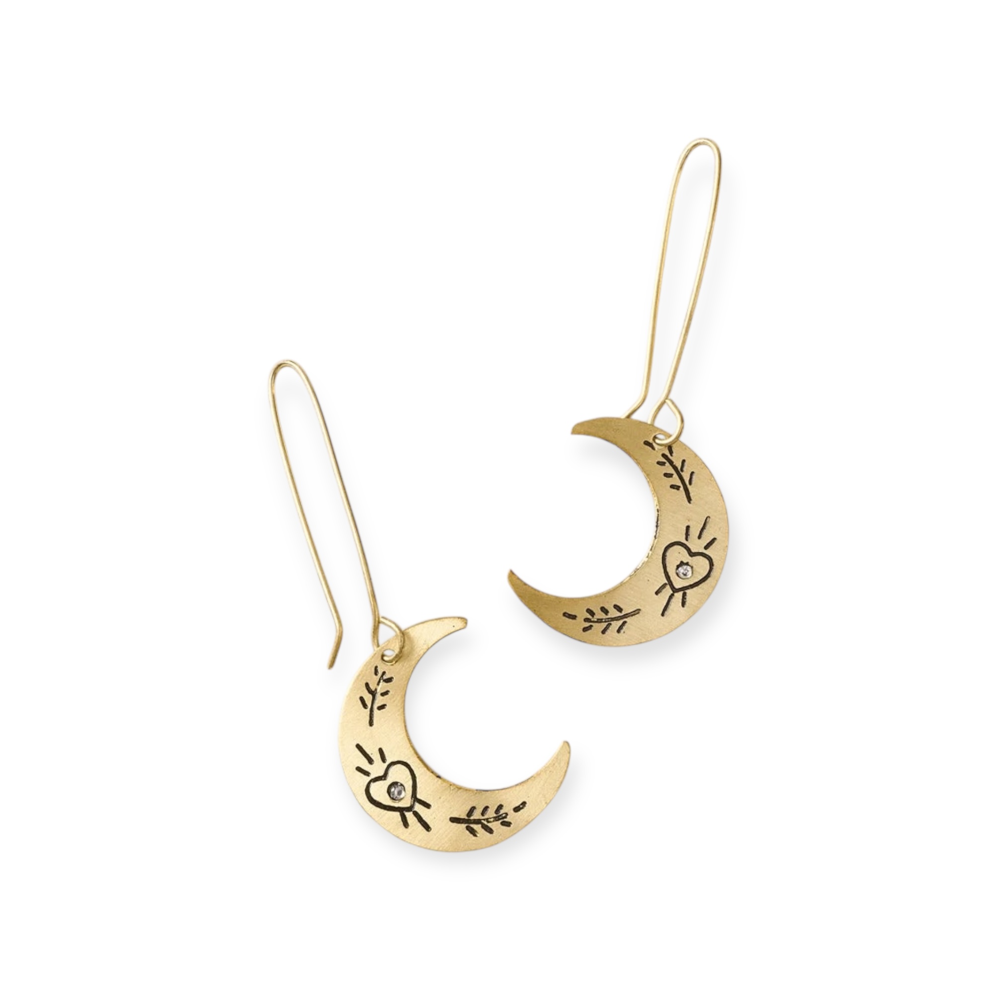Earrings Ruchi Crescent Moon Gold Dangle