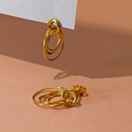 Gold Hoop Cluster Earrings