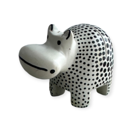 Kaarthouder Hippo Kisii steen Zwart/Wit