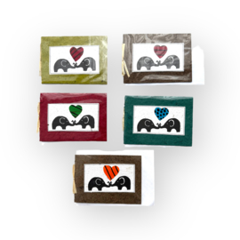 Wenskaarten set van 5 kaarten Elephants