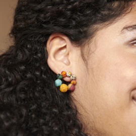 Kantha Hoop Posts Earrings