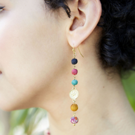 Kantha Rainbow Drop Earrings
