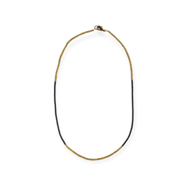 Masai Kralen Kettinkje Gold & Black