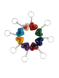 Sleutelhanger Hartje Kisii steen set van 8 kleuren