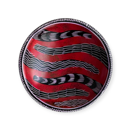 Rond Schaaltje Waves Kisii steen Rood
