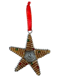 Set van 4 x Christmas Star Hanger Gold