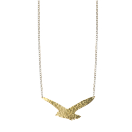 Hammered Brass Seagull Necklace