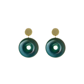 Magda Circle Studs Teal