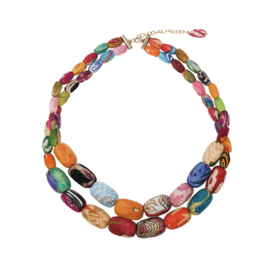 Elliptical Layers Kantha Necklace