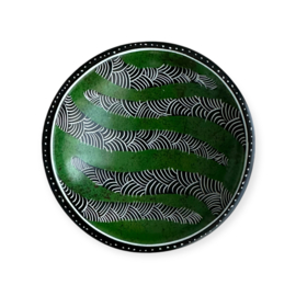 Rond Schaaltje Waves Kisii steen Groen