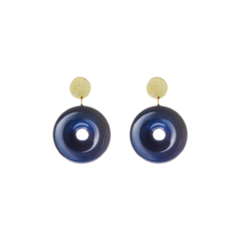 Magda Circle Studs Navy