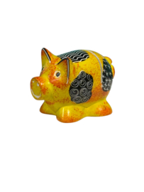Kaarthouder Piggy Geel