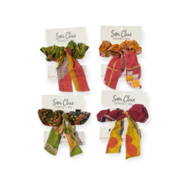 Set van 4 Sari Chique Scrunchies met strik - Aanbieding