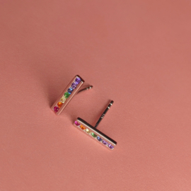 Cubic Rainbow Stud Earrings