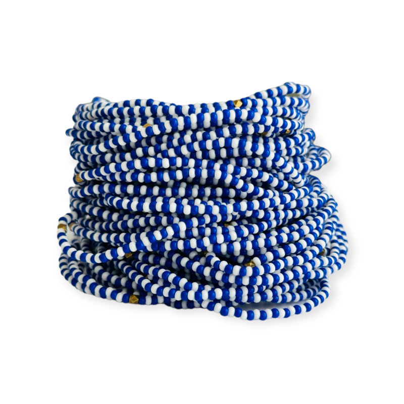 Masai Kralen Armbandje Blanc Bleu