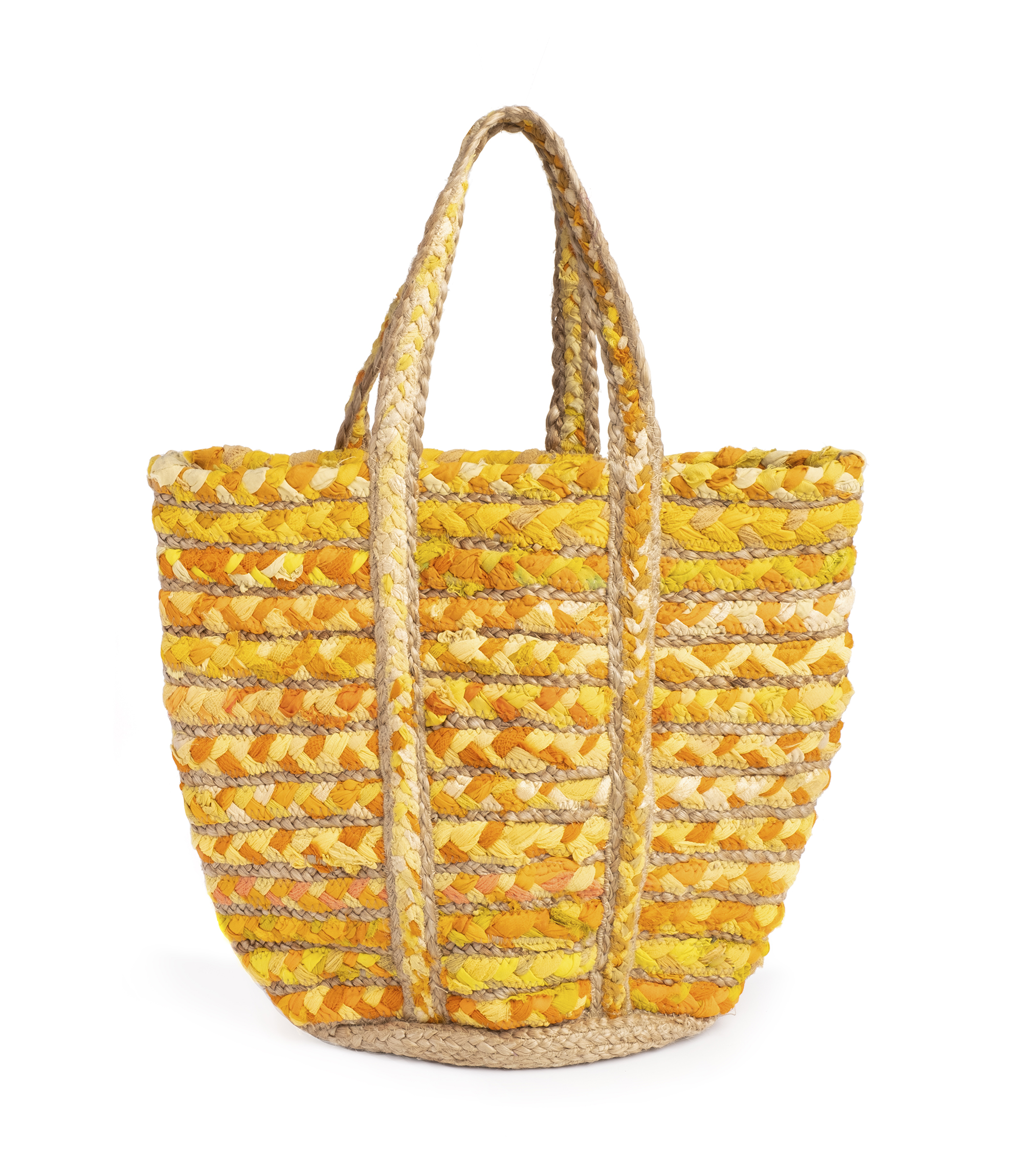 Chindi Yellow Bag - Upcycled, Hand Woven