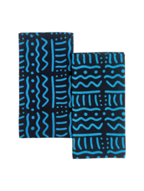 Set van 2 Kitenge Servetten Blue Waves