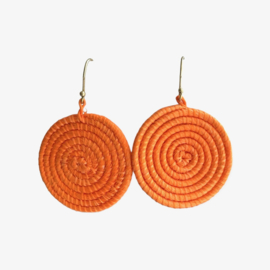 Sisal Disc Oorbellen Oranje