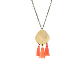 Tassel Trio Necklace Coral