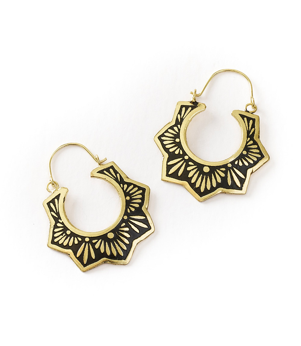Earrings Nisha Lotus Hoop