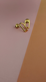 Gold Contemporary Enamel Arch Stud Earrings