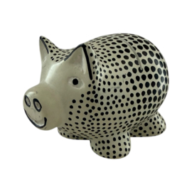 Kaarthouder Piggy zwart/wit