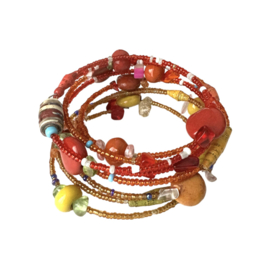 Funky Spiral Mix Armband Mixed Red