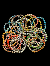 Stretch Bracelet Paper Beads Mixed Colours