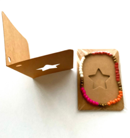 Kraftbruin Gift kaartje met Masai Beads armbandje Ster