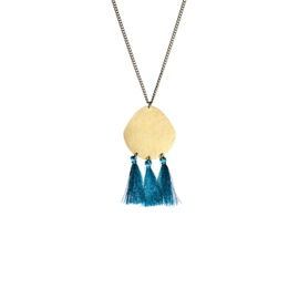 Tassel Trio Necklace Teal