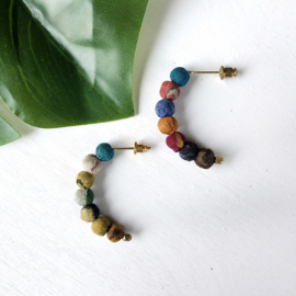 Kantha Petite Arc Earrings