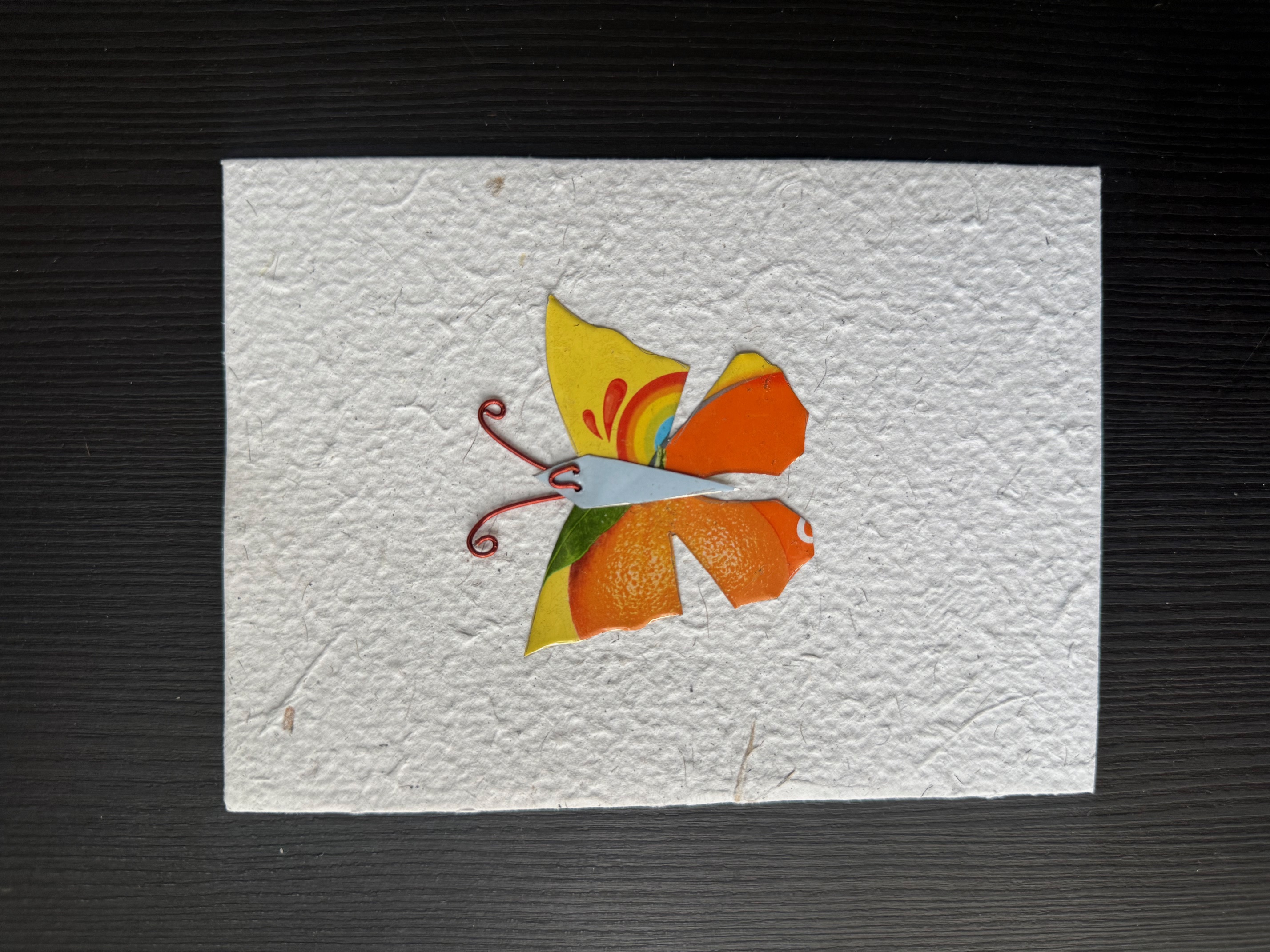 Wenskaart Metal Butterfly