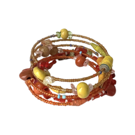 Funky Spiral Mix Armband Mixed Red