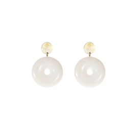 Magda Circle Studs White