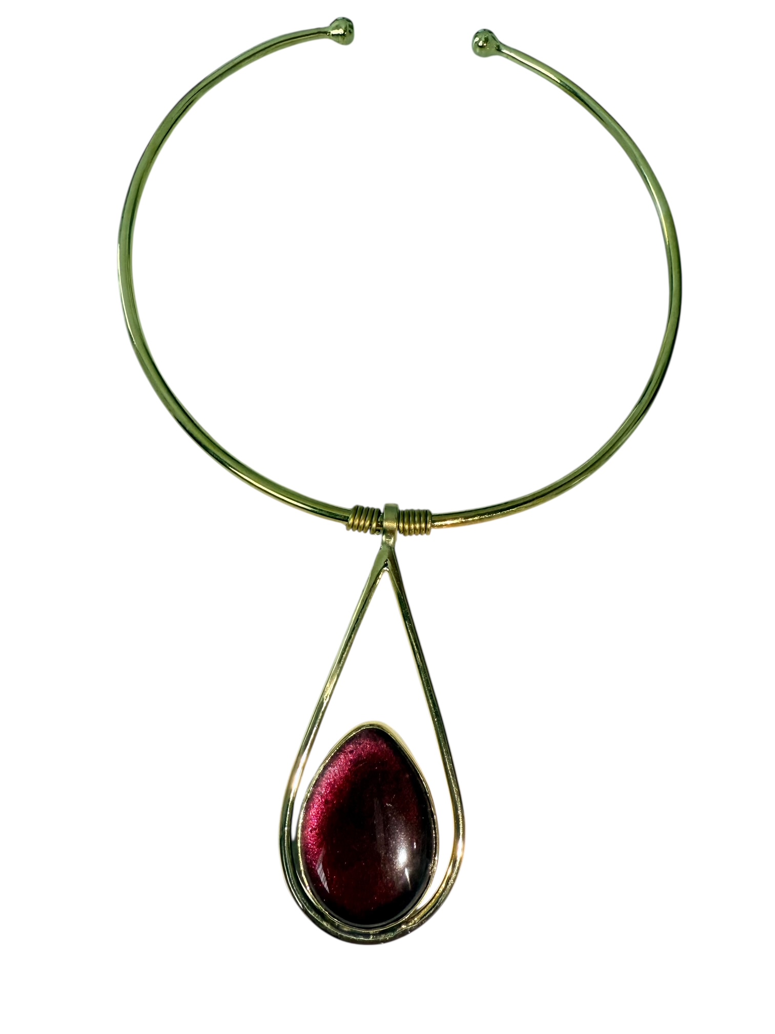 Recycled Glass Choker Druppelvorm Cassis