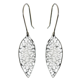 Silver Plated Meadow Large Leaf Earrings