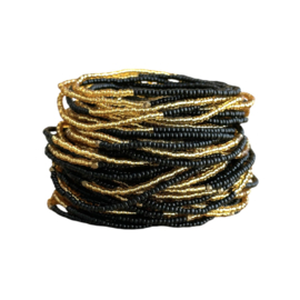Masai Kralen Armbandje Gold & Black