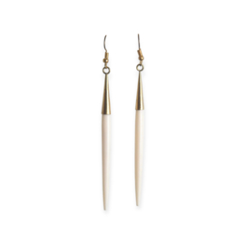 Elongated Horn Earrings XL Natural