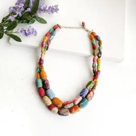 Elliptical Layers Kantha Necklace